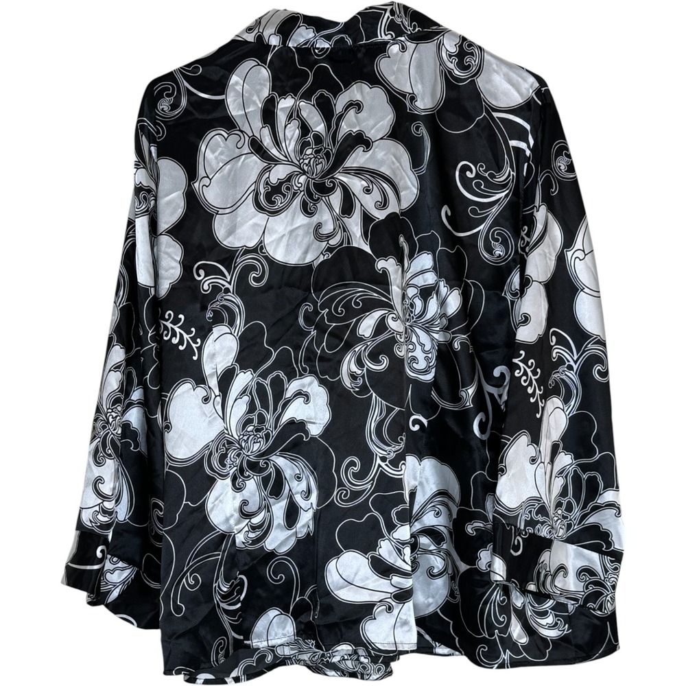 Cato Woman Black White Floral Print Wrap Style Blouse Shirt Top Plus Size 26 28W - Picture 7 of 13